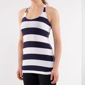 Lululemon Cool Racerback
Wide Bold Stripe White Deep Indigo